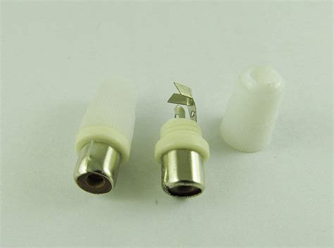 Connector And Terminal 10x White Solder Type Rca Phono