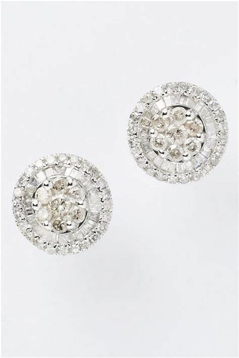 18ct White Gold Diamond Cluster Stud Earrings Earrings Jewellery