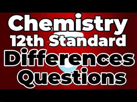 Differences Questions From Tn Th Chemistry Youtube