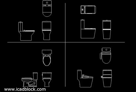 Toilet CAD Block In Plan And Elevation Views ICADBLOCK