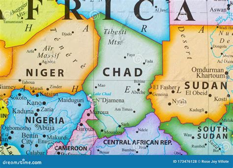 Mapa Czadu Zdj Cie Stock Obraz Z O Onej Z Kapita Bada