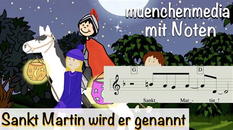 Noten für Kinderlieder Sankt Martin wird er genannt Noten