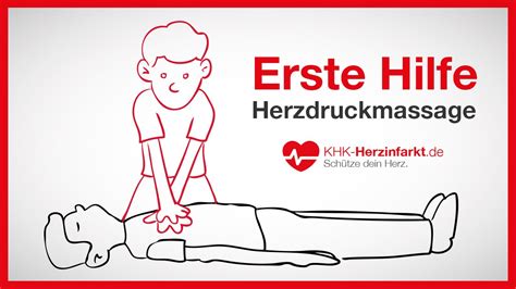 Erste Hilfe Herzinfarkt Herzdruckmassage Video Youtube