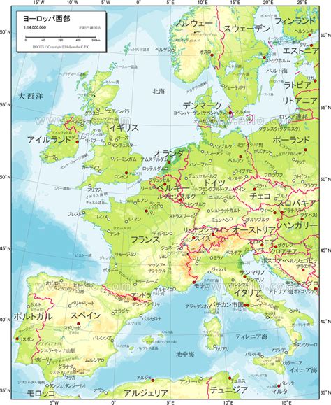 ヨーロッパ西部 自然図 ベクター地図素材のダウンロード販売 アフロモール