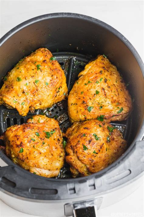 Air Fryer Chicken Thighs Bone In With Crispy Skin Courtneys Sweets