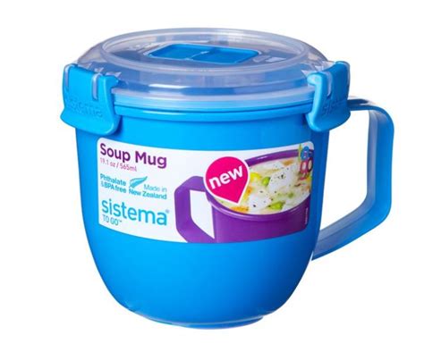 Sistema Microwave Bpa Free Soup Mug With Lid Steam Release Vent Ml