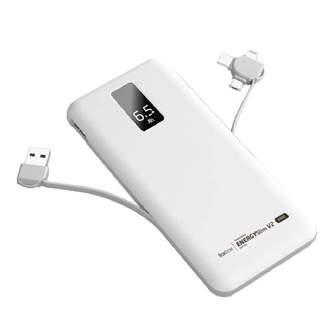 Powerbank Energy Slim V Mah Foxbox Cargador Portatil Blanco