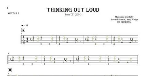 Thinking Out Loud Tablature For Guitar Guitar 1 Part Playyournotes