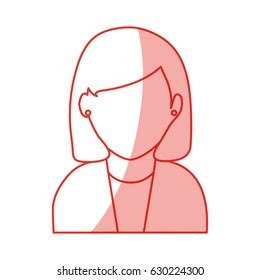 Red Silhouette Shading Faceless Half Body Stock Vector Royalty Free