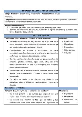 Situación didáctica cuido mi planeta PDF