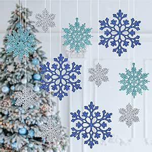 Amazon Whaline 45Pcs Winter Glitter Snowflake Ornaments With