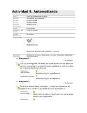 Actividad 9 Automatizada De Fundamentos De Psicologia Clinica 2 Docx