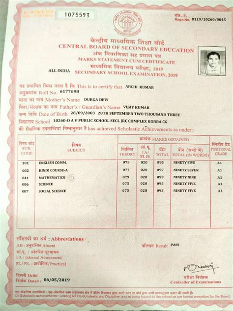 Class 10th Marksheet - Compressed | PDF