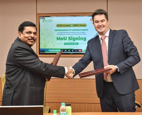 RITES And SMEC Sign MoU To Explore Infra Projects Metro Rail News