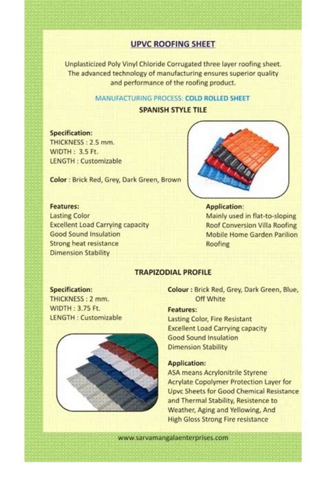 UPVC Tile Profile Roofing Sheets Thickness Of Sheet 2 5MM At 40 Sq