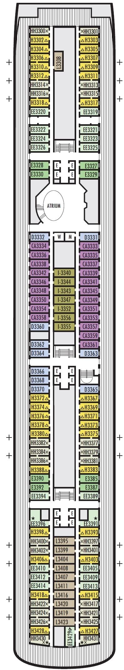 MS Volendam Deck Plan For Rooms