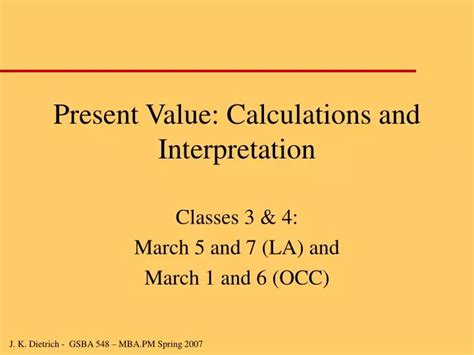 Ppt Present Value Calculations And Interpretation Powerpoint