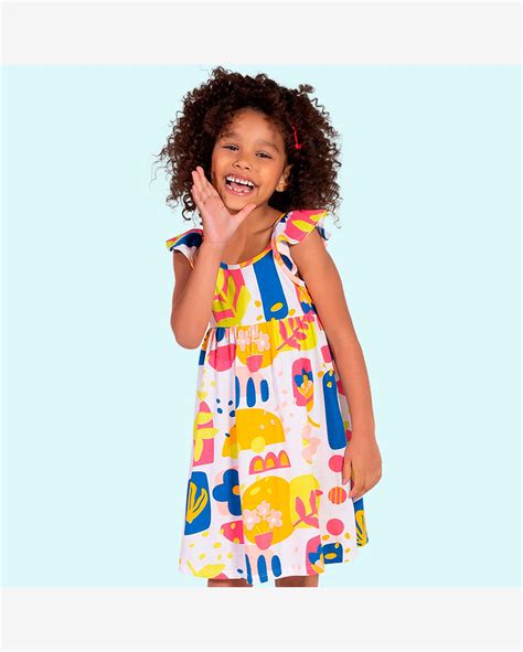 Riachuelo Vestido Infantil Nanai Meia Malha