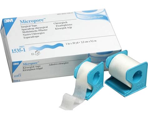 M Micropore Surgical Paper Tape Dispenser Pak In X Yd Rolls