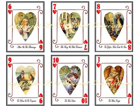 Alice in Wonderland Playing Cards, Alice in Wonderland Cards, Digital ...