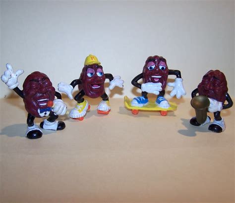 4 Vintage California Raisins PVC Collectible Figures