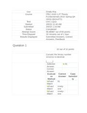 Week 1 Quiz Answers User Course Test Started Submitted Status Attempt