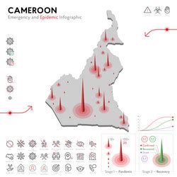 Pixel Map Of Cameroon Dotted Royalty Free Vector Image