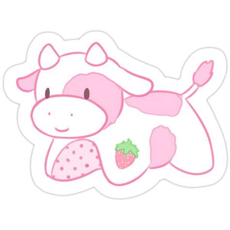 Strawberry Cow Sticker For Sale By Dalasquil Preppy Stickers Cool