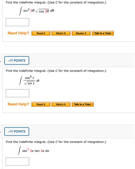 Solved Find The Indefinite Integral Use C For The Constant Chegg