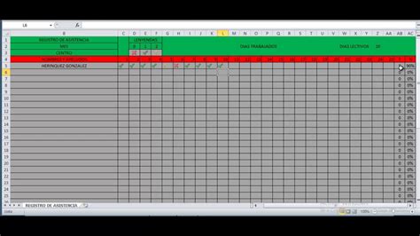 Plantilla Excel Asistencia Personal Mide