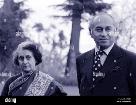 Pakistani Leader Zulfikar Ali Bhutto And Indira Gandhi Meet At The