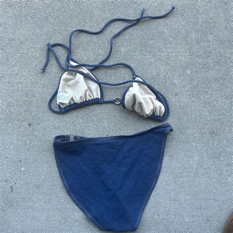 Denim Jean Bikini Set Early S Vintage Top Is A Depop