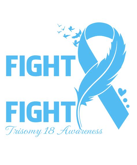 His Fight Is My Fight Trisomy 18 Awareness Ver1 Feather Greeting Card