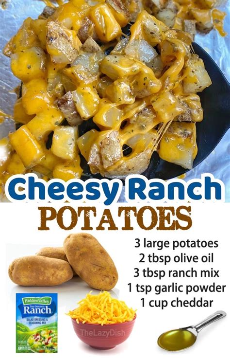 Roasted Cheesy Ranch Potatoes Recipe Easy Delicious Dinners Smoked Food Recipes Side Dish