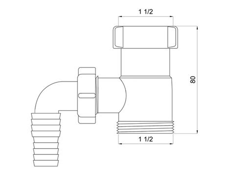 Conector de Extensão de Tubo de Trampa de Drenagem de 1 1 2 Bsp