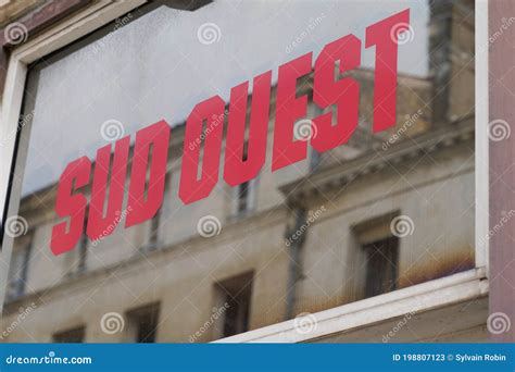 Sud Ouest Logo And Text Sign On Windows Of French Newspaper Regional