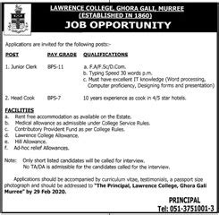 Lawrence College Murree Jobs 13 February 2020 - Prepistan Jobs