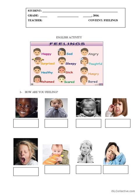 Feelings English Esl Worksheets Pdf And Doc