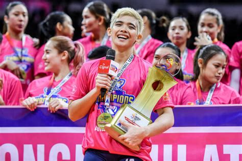 Tots Carlos Quick To Share Pvl Finals Mvp Trophy With All Her Teammates