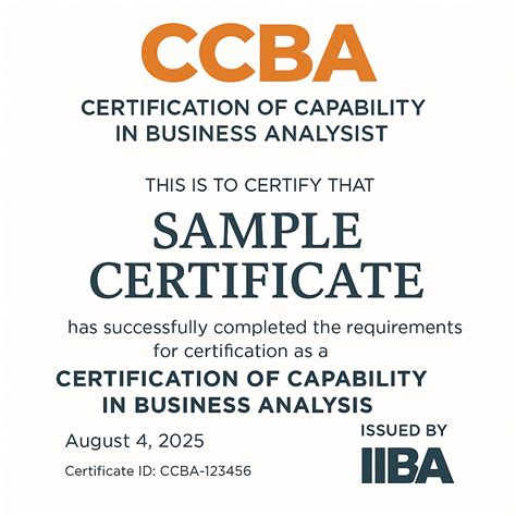 Certification Of Capability In Business Analysis