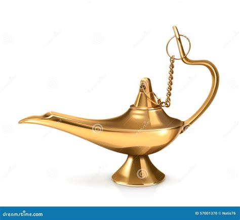 Genie`s Lamp Icon In Monochrome Style Isolated On White Background