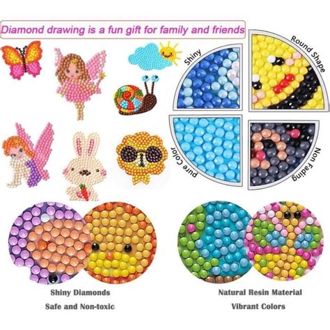 Diamond Painting Kit Enfant 39 Pièces DIY Diamant Animaux Autocollant