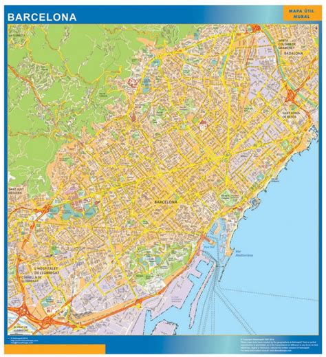 Map of Barcelona Spain | Wall maps