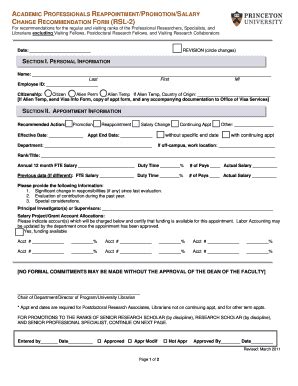 Fillable Online Princeton Form Rsl Princeton University Princeton