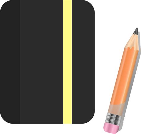 Pencil Writing In Notebook Clipart