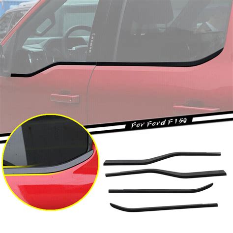 For 2021 2023 Ford F150 F 150 Glossy Black Door Window Decor Strip Cover Trim 4p Ebay