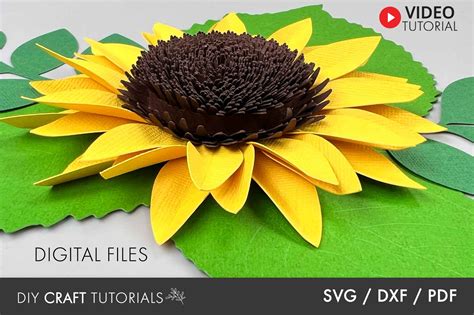 Paper Sunflower Svg Diy Craft Tutorials