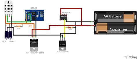 Battery Powered ESP8266 IoT Temperature Sensor Home Circuits