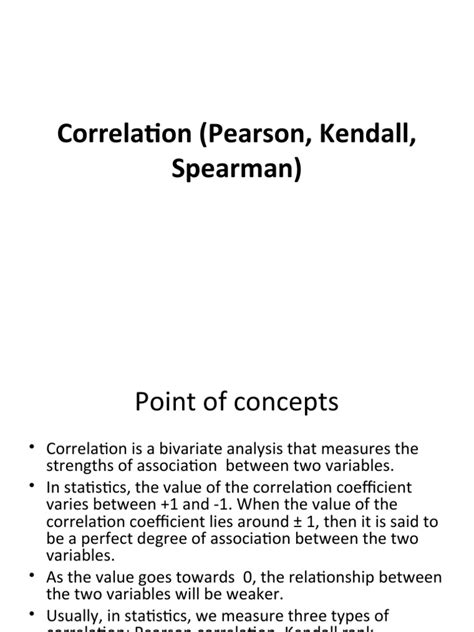 Correlation Pearson Kendall Spearman Pdf Correlation And