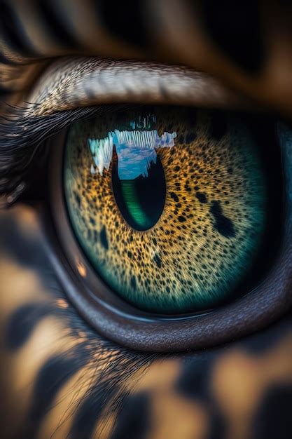 Primer Plano Detallado De La Fotograf A Macro Del Ojo De Leopardo